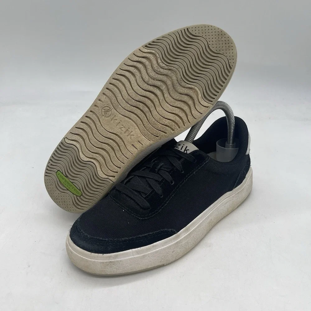 Kizik Athens Shoes Womens 7 Wide Black Multi Knit Slip On Lace Up Low Top